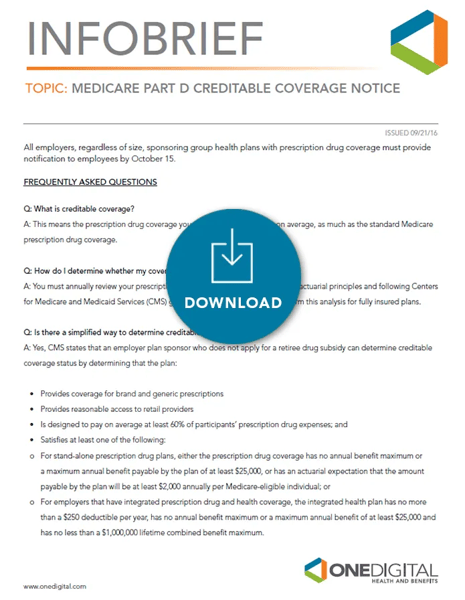 Compliance Infobrief: Medicare Part D Creditable Coverage Notice